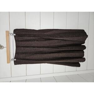 Multiples size 12 brown textured & pleated midi skirt